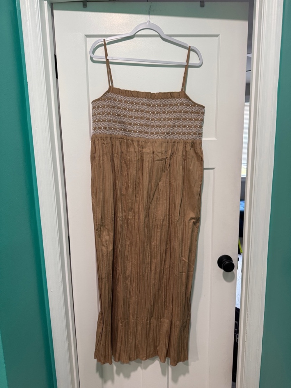 J. Crew Brown Catania Crinkled Maxi Dress, size XL - Picture 2 of 4